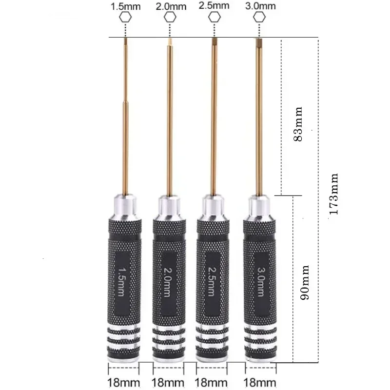 Rc Helicopter Tool Kit - ชุดเครื่องมือไขควงหกเหลี่ยมเหล็กสีขาวขนาด 0.9/1.27/1.3/1.5/2.0/2.5/3.0 มม. สำหรับเฮลิคอปเตอร์บังคับวิทยุ เครื่องบิน รถยนต์