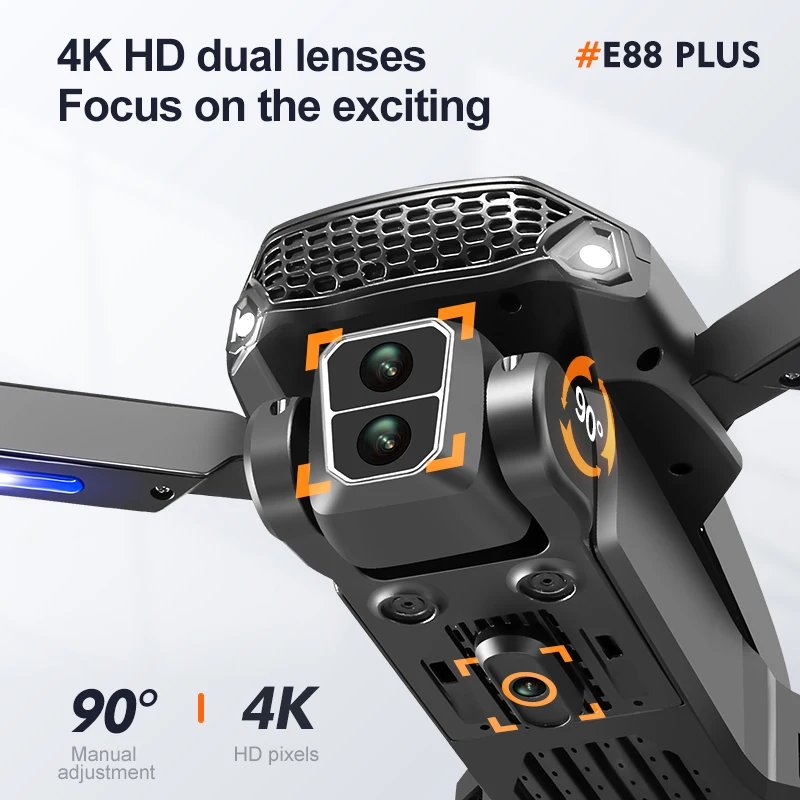 โดรนโดรน E88 Plus ใหม่: 90 °   - Rc Helicopter Case บทวิจารณ์และราคา